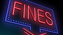 Illustration depicting an illuminated neon sign with a fines concept.