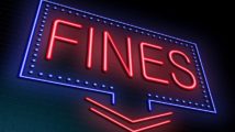 Illustration depicting an illuminated neon sign with a fines concept.