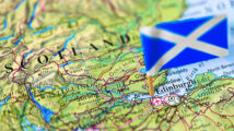 Map and flag of Edinburgh, Scotland