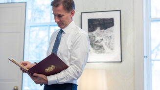 The Chancellor of the Exchequer Jeremy Hunt prepares to deliver his Autumn Statement to parliament