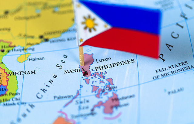 Map and flag of Philippines. Source: "World reference atlas"