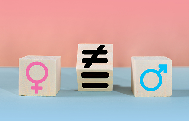 Gender gap. unequal gap between men and women