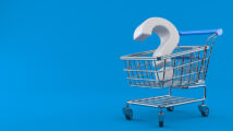 Question mark inside shopping cart